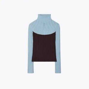 Tory Burch Women’s Colorblock Turtleneck Sweater - Size Medium